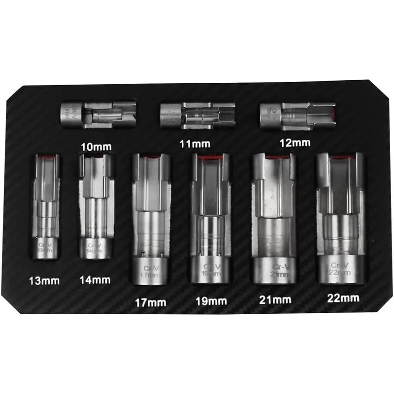 GJANSH 3/8" 1/2" Injector Fuel Line Socket Wrench Set 10-22mm for Thermo Switches, Fastener on Bent Pipes, EGT Sensor