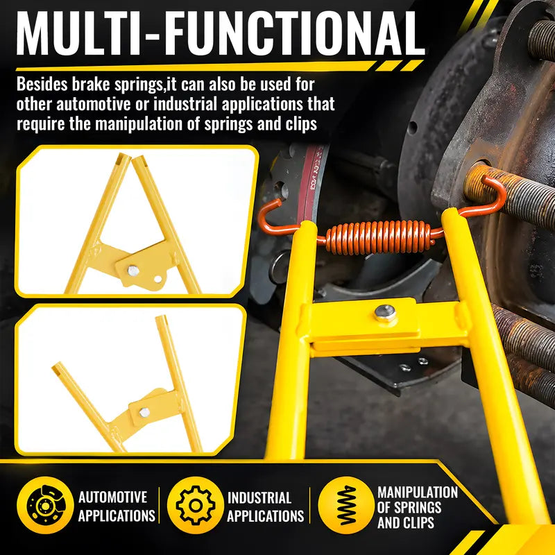 GJANSH Truck Brake Spring Tool LT890 Heavy Duty Truck Brake Spring Slack Adjustable Tool Anchor Pin Spings Installer for Semi Trucks Brake Spring Pliers Air Drum Brake Shoe Spring Tools LTI 890 Yellow
