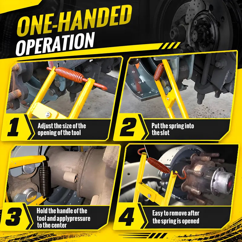 GJANSH Truck Brake Spring Tool LT890 Heavy Duty Truck Brake Spring Slack Adjustable Tool Anchor Pin Spings Installer for Semi Trucks Brake Spring Pliers Air Drum Brake Shoe Spring Tools LTI 890 Yellow