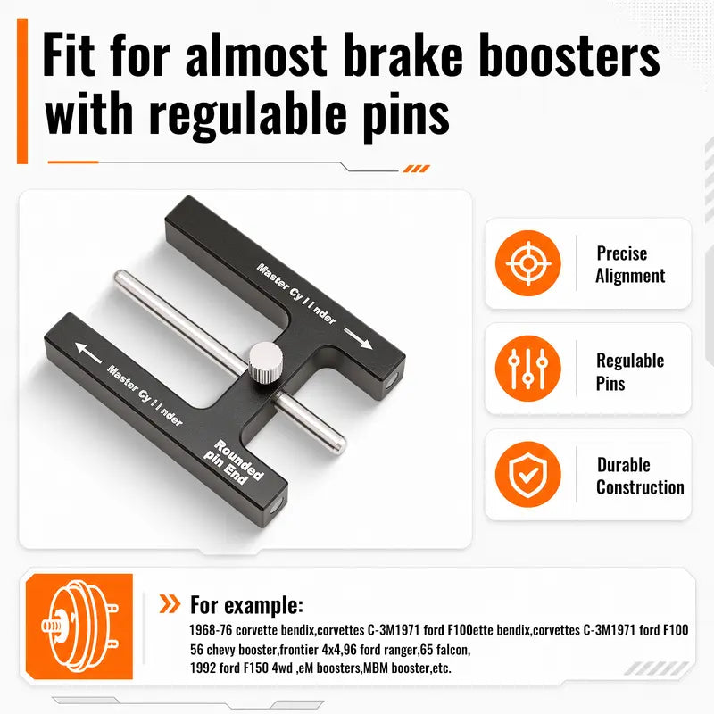 GJANSH Brake Adjustment Tool, Brake Booster Rod Adjustment Tool, Brake booster with master cylinder,Pushrod Power For Adjustable Braking Distance of Brake Pedal(N48 Magnetic CNC Aluminum)