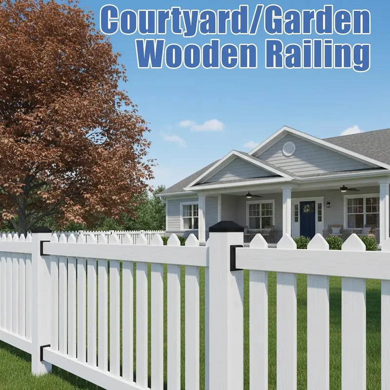 GJANSH 20pcs Deck Railing Brackets Connectors for 2x4 Railing Connectors Wood Adjustable Fence Post Bracket with 120 Screws for Deck Railings Vinyl Porch Handrail Barn and Beam end Connection Installation
