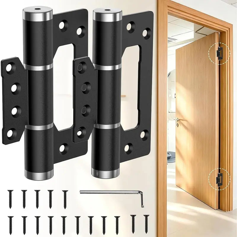 GJANSH 5" Self Closing Hinges, Soft Close Non Mortise, Heavy Duty Aluminum,2pk