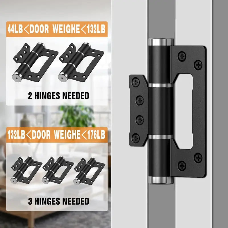 GJANSH 5" Self Closing Hinges, Soft Close Non Mortise, Heavy Duty Aluminum,2pk