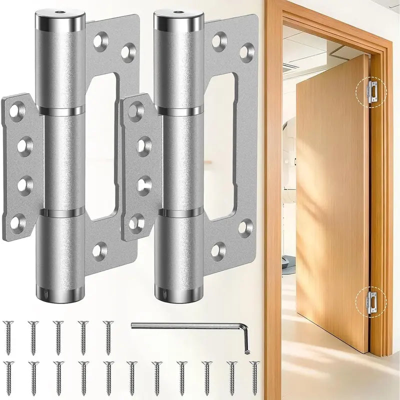 GJANSH 5" Self Closing Hinges, Soft Close Non Mortise, Heavy Duty Aluminum,2pk