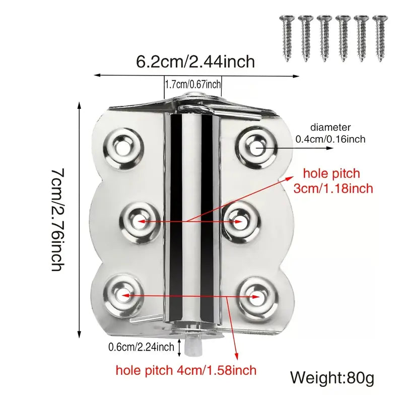 GJANSH 4 Pcs Spring Loaded Hinges Stainless Steel Self Closing Screen Door Hinges 2.4 x 3 Inch for Home Interior, Exterior Doors and Commercial Use