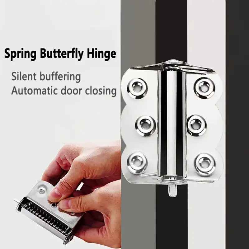 GJANSH 4 Pcs Spring Loaded Hinges Stainless Steel Self Closing Screen Door Hinges 2.4 x 3 Inch for Home Interior, Exterior Doors and Commercial Use