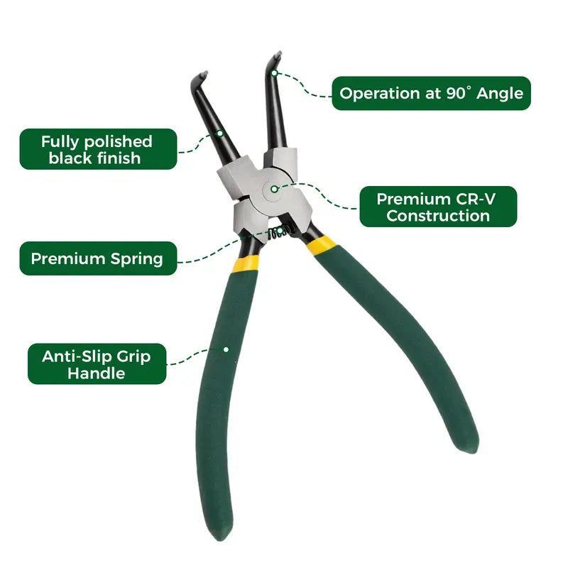 GJANSH 4 PCS Snap Ring Pliers Set, Heavy Duty Circlip Pliers Kit 7 Inch for Snap Ring Removal tool Retaining Straight Bent Lock Ring Pliers Set with Storage Case