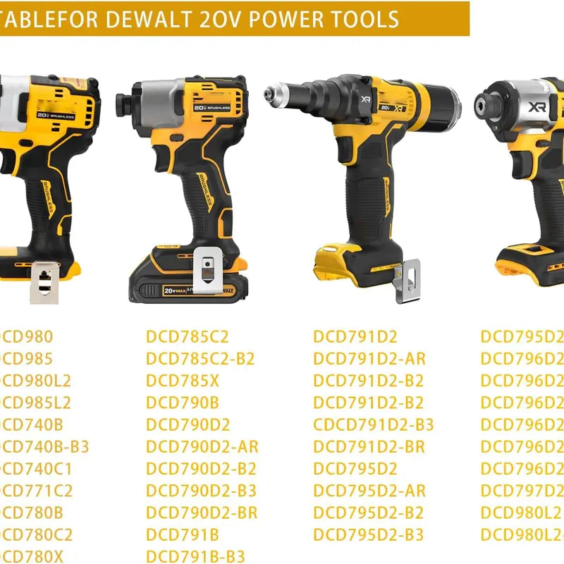 GJANSH Belt Clips for Dewalt, 6pcs 304 Stainless Steel Drill Tool Clips with Screws for Dewalt N268241 N086039 Fit for 20V Power Tools for DCD980 DCD985 DCD980L2 DCD985L2