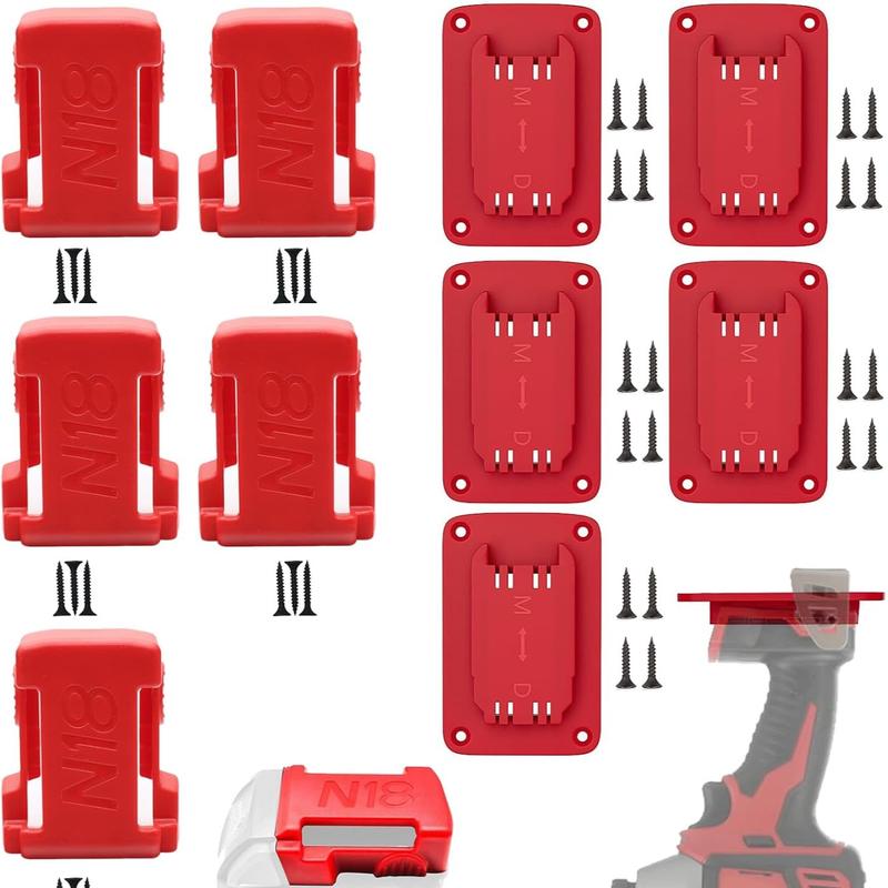 GJANSH Tool Holders for Dewalt 20V/12V Drill Tool Mount,Heavy-Duty ABS Wall Organizer Rack with Screws, Drill and Battery Holder Mount for Garage, Workshop, Job Site