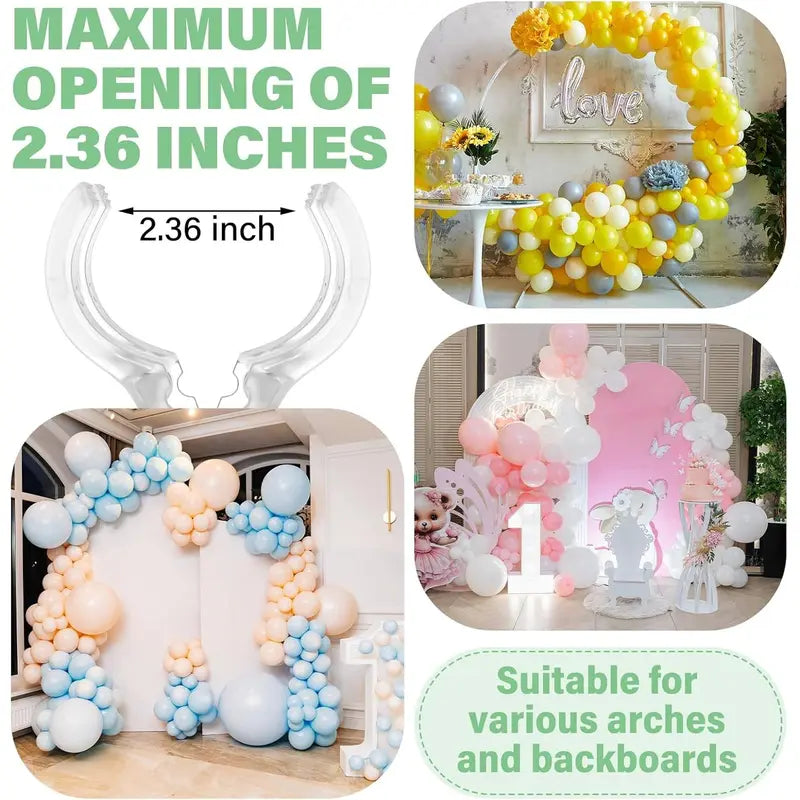 GJANSH 10 Pack Large Balloon Arch Clips Plastic Transparent Backdrop Spring Clamps 3.5 Inch Heavy Duty Clip for Balloon Arch Kit Birthday Decoration Crafts Woodworking Photography Studios (Clear)