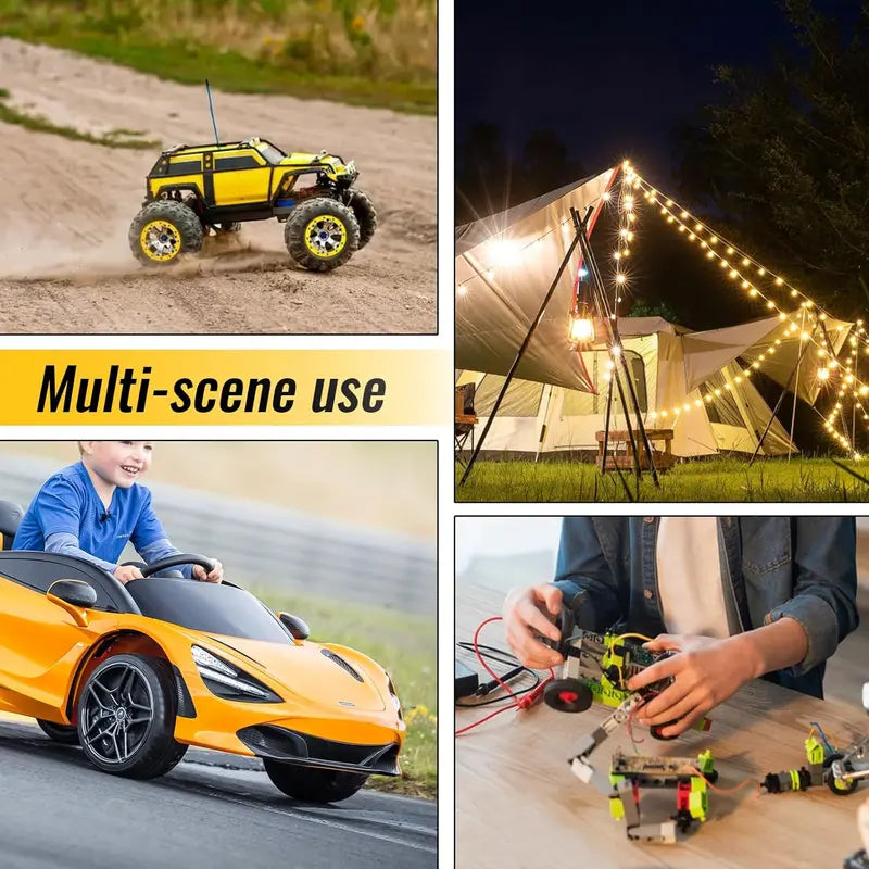 GJANSH for Power Wheel Adapter Compatible with Dewalt 20V Battery Converter Kit with Switch & Fuse & Wire Terminals & 12 AWG Wire for DIY RC Car Toys Robotics