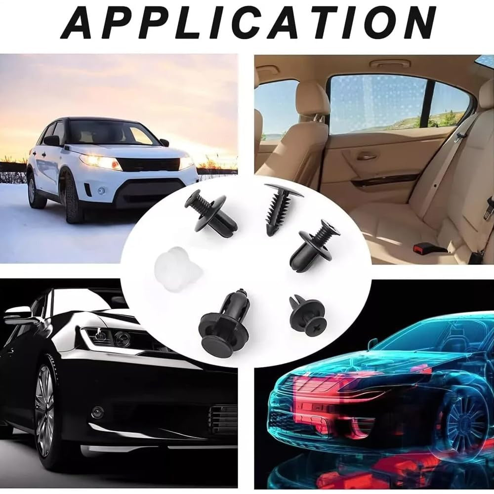 Kit de 100 clips y remaches de plástico para coche
